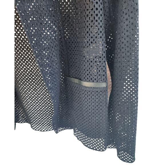 Elie Tahari Edition 1974 Capsule Collection Mesh Shacket sz S Lamb Leather Trim - Picture 12 of 13